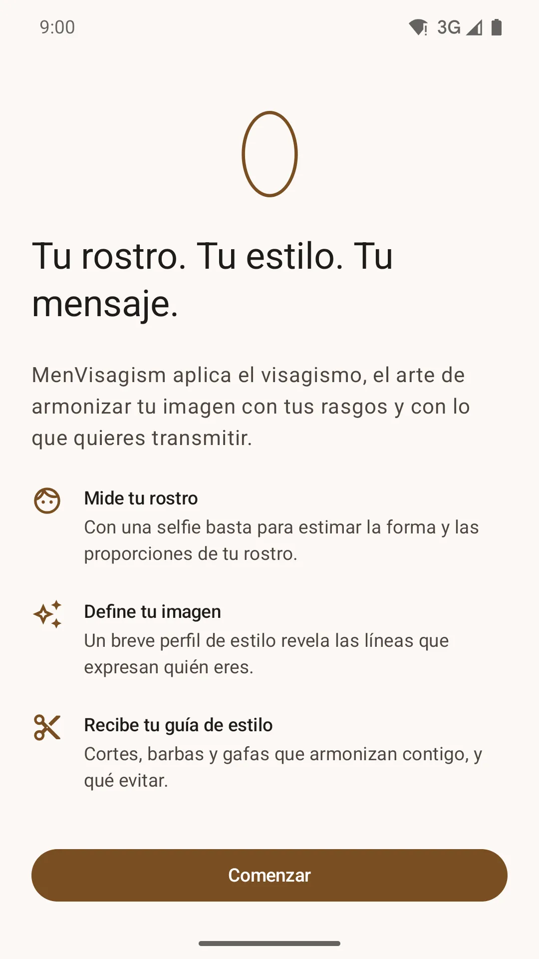 Pantalla de bienvenida